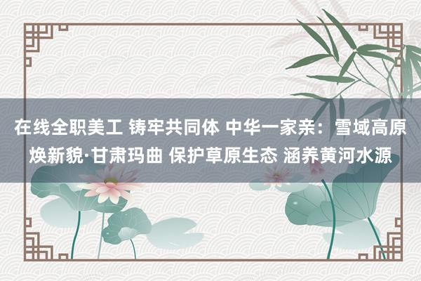 在线全职美工 铸牢共同体 中华一家亲：雪域高原焕新貌·甘肃玛曲 保护草原生态 涵养黄河水源